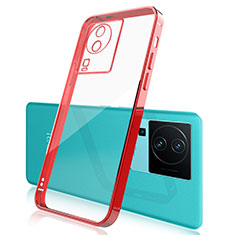 Custodia Silicone Trasparente Ultra Sottile Cover Morbida H01 per Vivo iQOO Neo7 5G Rosso