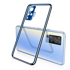 Custodia Silicone Trasparente Ultra Sottile Cover Morbida H01 per Vivo X51 5G Blu