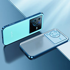 Custodia Silicone Trasparente Ultra Sottile Cover Morbida H01 per Vivo X80 Pro 5G Blu