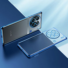 Custodia Silicone Trasparente Ultra Sottile Cover Morbida H01 per Vivo X90 5G Blu