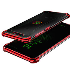 Custodia Silicone Trasparente Ultra Sottile Cover Morbida H01 per Xiaomi Black Shark Rosso