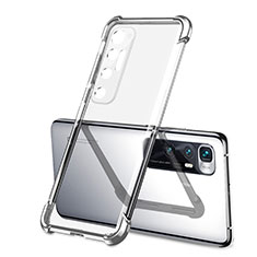 Custodia Silicone Trasparente Ultra Sottile Cover Morbida H01 per Xiaomi Mi 10 Ultra Argento
