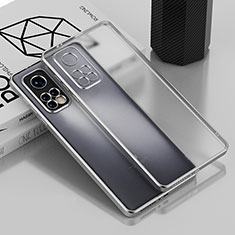 Custodia Silicone Trasparente Ultra Sottile Cover Morbida H01 per Xiaomi Mi 10T 5G Argento