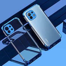Custodia Silicone Trasparente Ultra Sottile Cover Morbida H01 per Xiaomi Mi 11 5G Blu