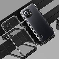 Custodia Silicone Trasparente Ultra Sottile Cover Morbida H01 per Xiaomi Mi 11 Lite 4G Nero