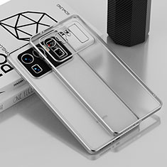 Custodia Silicone Trasparente Ultra Sottile Cover Morbida H01 per Xiaomi Mi 11 Ultra 5G Argento