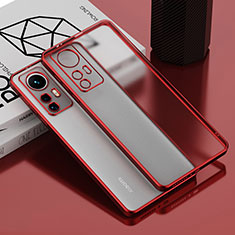 Custodia Silicone Trasparente Ultra Sottile Cover Morbida H01 per Xiaomi Mi 12 5G Rosso