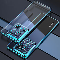 Custodia Silicone Trasparente Ultra Sottile Cover Morbida H01 per Xiaomi Mi 14 5G Blu