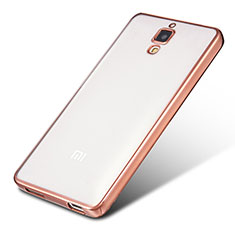 Custodia Silicone Trasparente Ultra Sottile Cover Morbida H01 per Xiaomi Mi 4 LTE Oro Rosa