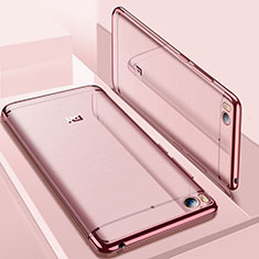 Custodia Silicone Trasparente Ultra Sottile Cover Morbida H01 per Xiaomi Mi 5S 4G Oro Rosa