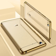 Custodia Silicone Trasparente Ultra Sottile Cover Morbida H01 per Xiaomi Mi 5S Oro