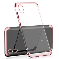 Custodia Silicone Trasparente Ultra Sottile Cover Morbida H01 per Xiaomi Mi 8 Explorer Oro Rosa