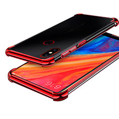 Custodia Silicone Trasparente Ultra Sottile Cover Morbida H01 per Xiaomi Mi Mix 2S Rosso