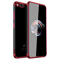Custodia Silicone Trasparente Ultra Sottile Cover Morbida H01 per Xiaomi Mi Note 3 Rosso
