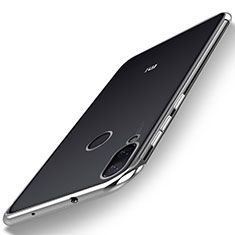 Custodia Silicone Trasparente Ultra Sottile Cover Morbida H01 per Xiaomi Mi Play 4G Argento