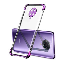 Custodia Silicone Trasparente Ultra Sottile Cover Morbida H01 per Xiaomi Poco F2 Pro Viola