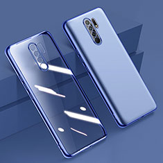 Custodia Silicone Trasparente Ultra Sottile Cover Morbida H01 per Xiaomi Poco M2 Blu