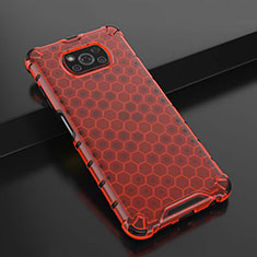 Custodia Silicone Trasparente Ultra Sottile Cover Morbida H01 per Xiaomi Poco X3 NFC Rosso