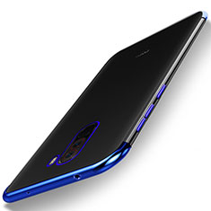 Custodia Silicone Trasparente Ultra Sottile Cover Morbida H01 per Xiaomi Pocophone F1 Blu