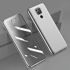 Custodia Silicone Trasparente Ultra Sottile Cover Morbida H01 per Xiaomi Redmi 10X 4G Argento