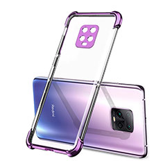 Custodia Silicone Trasparente Ultra Sottile Cover Morbida H01 per Xiaomi Redmi 10X Pro 5G Viola