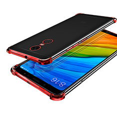 Custodia Silicone Trasparente Ultra Sottile Cover Morbida H01 per Xiaomi Redmi 5 Plus Rosso