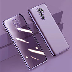 Custodia Silicone Trasparente Ultra Sottile Cover Morbida H01 per Xiaomi Redmi 9 Viola
