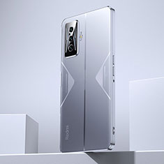 Custodia Silicone Trasparente Ultra Sottile Cover Morbida H01 per Xiaomi Redmi K50 Gaming 5G Argento