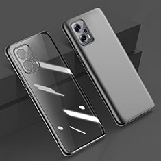 Custodia Silicone Trasparente Ultra Sottile Cover Morbida H01 per Xiaomi Redmi Note 11T Pro+ Plus 5G Nero