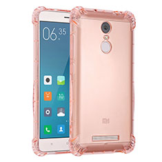Custodia Silicone Trasparente Ultra Sottile Cover Morbida H01 per Xiaomi Redmi Note 3 MediaTek Rosa