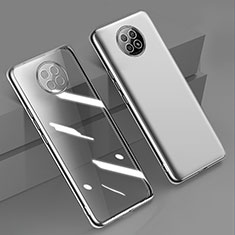 Custodia Silicone Trasparente Ultra Sottile Cover Morbida H01 per Xiaomi Redmi Note 9 5G Argento
