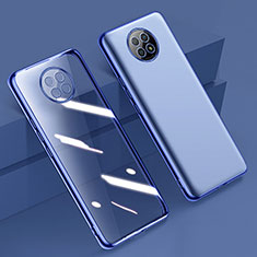 Custodia Silicone Trasparente Ultra Sottile Cover Morbida H01 per Xiaomi Redmi Note 9 5G Blu