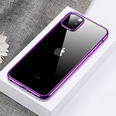 Custodia Silicone Trasparente Ultra Sottile Cover Morbida H02 per Apple iPhone 11 Pro Viola