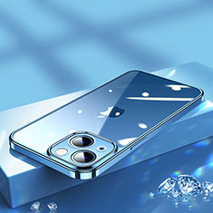 Custodia Silicone Trasparente Ultra Sottile Cover Morbida H02 per Apple iPhone 13 Blu