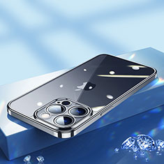 Custodia Silicone Trasparente Ultra Sottile Cover Morbida H02 per Apple iPhone 13 Pro Max Nero