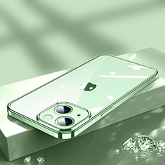 Custodia Silicone Trasparente Ultra Sottile Cover Morbida H02 per Apple iPhone 14 Verde