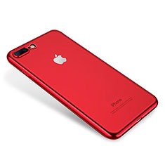 Custodia Silicone Trasparente Ultra Sottile Cover Morbida H02 per Apple iPhone 7 Plus Rosso