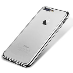 Custodia Silicone Trasparente Ultra Sottile Cover Morbida H02 per Apple iPhone 8 Plus Argento