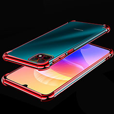 Custodia Silicone Trasparente Ultra Sottile Cover Morbida H02 per Huawei Enjoy 20 5G Rosso