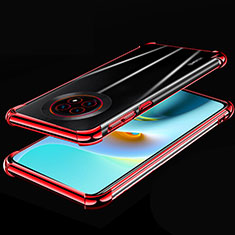 Custodia Silicone Trasparente Ultra Sottile Cover Morbida H02 per Huawei Enjoy 20 Plus 5G Rosso