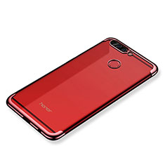 Custodia Silicone Trasparente Ultra Sottile Cover Morbida H02 per Huawei Honor 8 Pro Rosso
