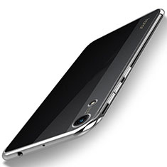 Custodia Silicone Trasparente Ultra Sottile Cover Morbida H02 per Huawei Honor Play 8A Argento