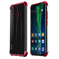 Custodia Silicone Trasparente Ultra Sottile Cover Morbida H02 per Huawei Honor V10 Lite Rosso