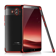 Custodia Silicone Trasparente Ultra Sottile Cover Morbida H02 per Huawei Mate 10 Rosso