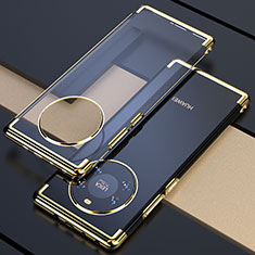 Custodia Silicone Trasparente Ultra Sottile Cover Morbida H02 per Huawei Mate 40 Oro