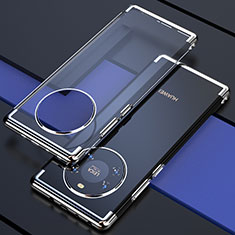 Custodia Silicone Trasparente Ultra Sottile Cover Morbida H02 per Huawei Mate 40E 5G Argento