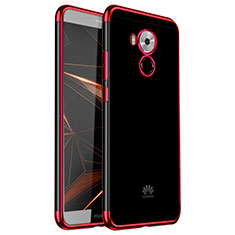 Custodia Silicone Trasparente Ultra Sottile Cover Morbida H02 per Huawei Mate 8 Rosso
