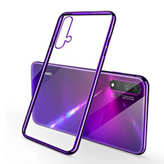 Custodia Silicone Trasparente Ultra Sottile Cover Morbida H02 per Huawei Nova 5 Viola