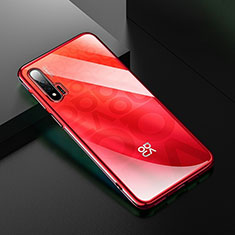Custodia Silicone Trasparente Ultra Sottile Cover Morbida H02 per Huawei Nova 6 Rosso