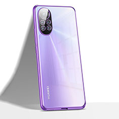 Custodia Silicone Trasparente Ultra Sottile Cover Morbida H02 per Huawei Nova 8 5G Viola